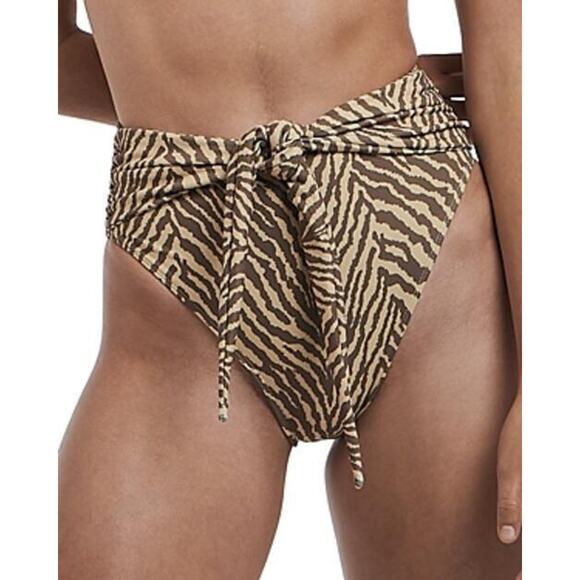 Charlie Holiday Effie Wrap Bikini Bottom Brown Size S 0123 - Picture 1 of 1